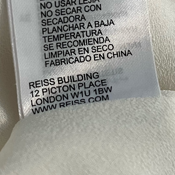 REISS | Luxury Crepe Talin Strappy-Back Fit & Flare Midi Dress in White | Size 8 - Picture 14 of 15